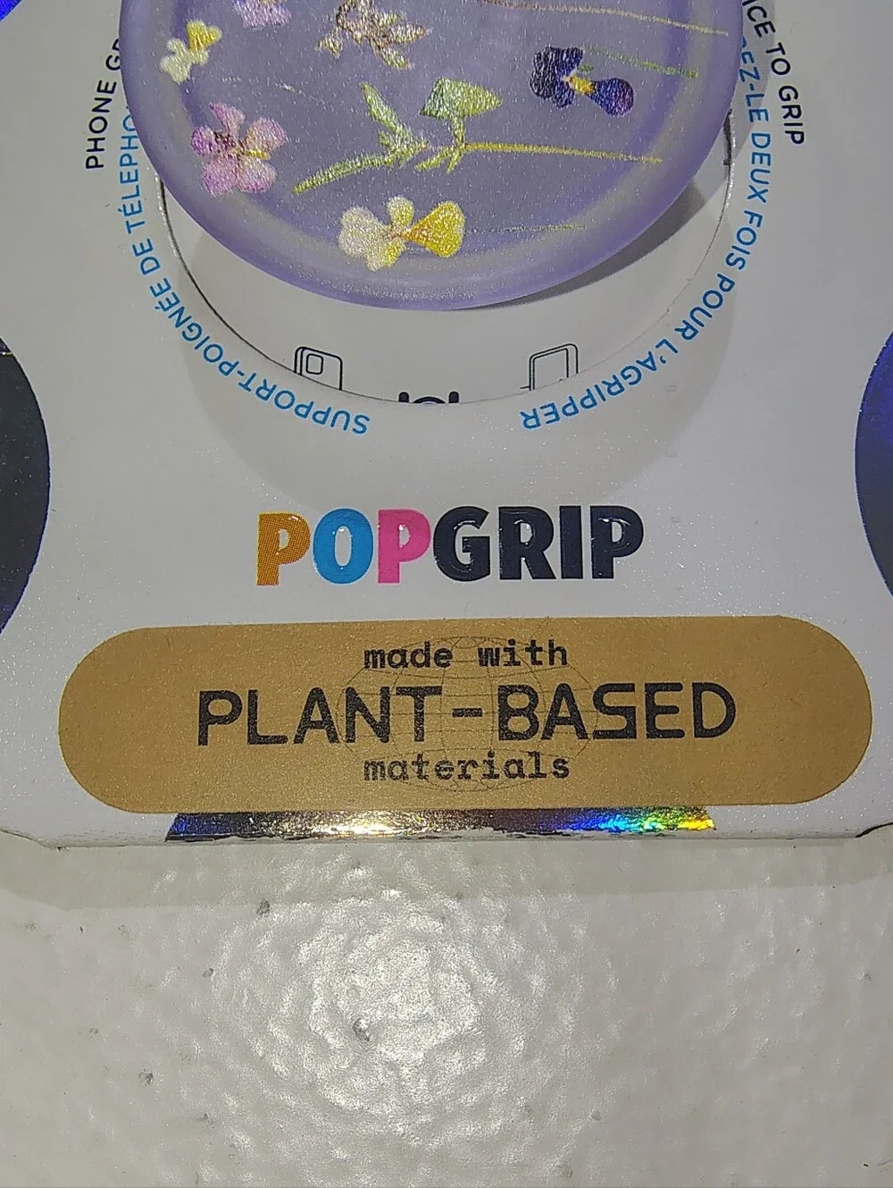 PopSockets PlantCore Cell Phone Grip & Stand With Swappable Top– Purple Fields